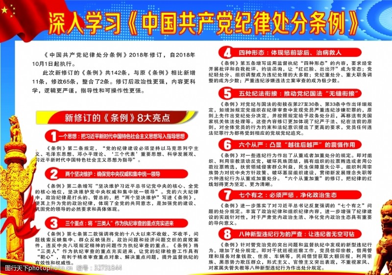 纪律条例展板中国共产党纪律处分条例