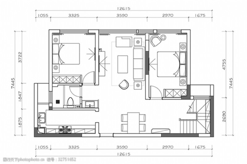 别墅平面方案自建别墅户型CAD平面方案