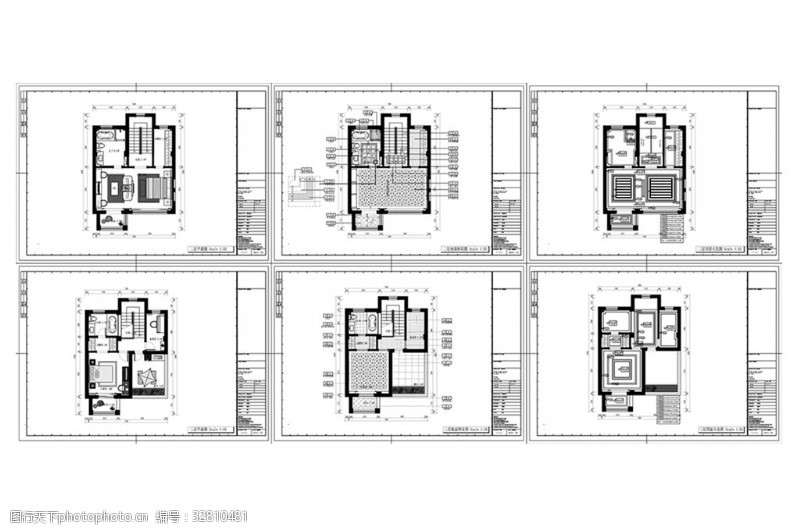 别墅平面方案别墅豪装欧式风格CAD图纸