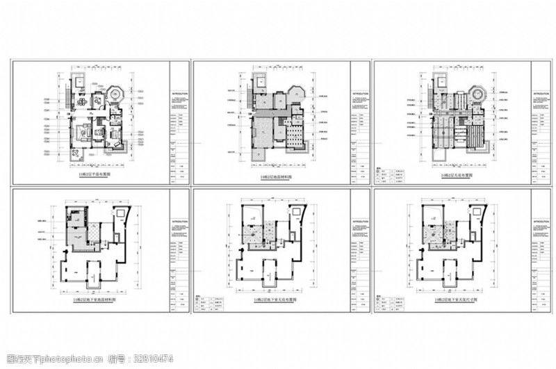 别墅平面方案别墅装修设计欧式风格CAD施工图
