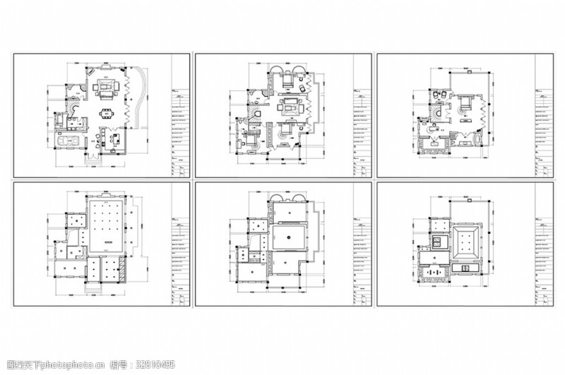 别墅平面方案欧式别墅CAD施工图纸