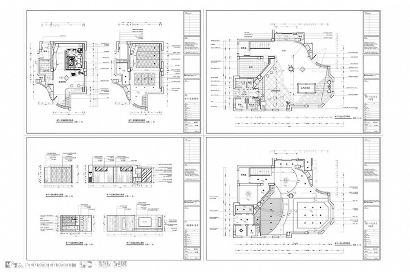别墅平面方案欧式风格别墅设计CAD施工图