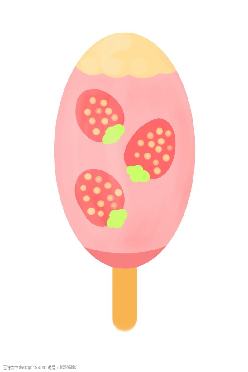草莓冰淇淋草莓图案冰淇淋设计
