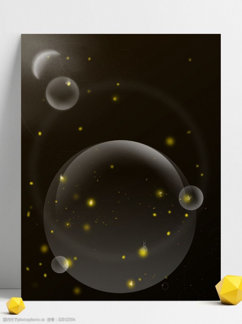通用背景黑金星空泡泡背景设计
