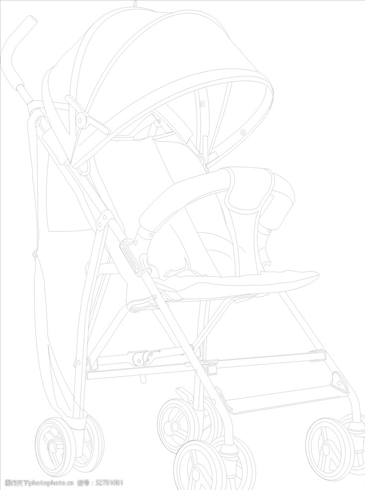 婴儿车线条图