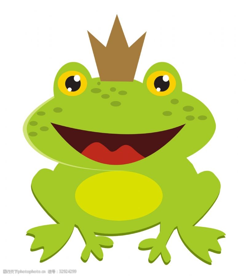 绿色青蛙皇冠装饰青蛙