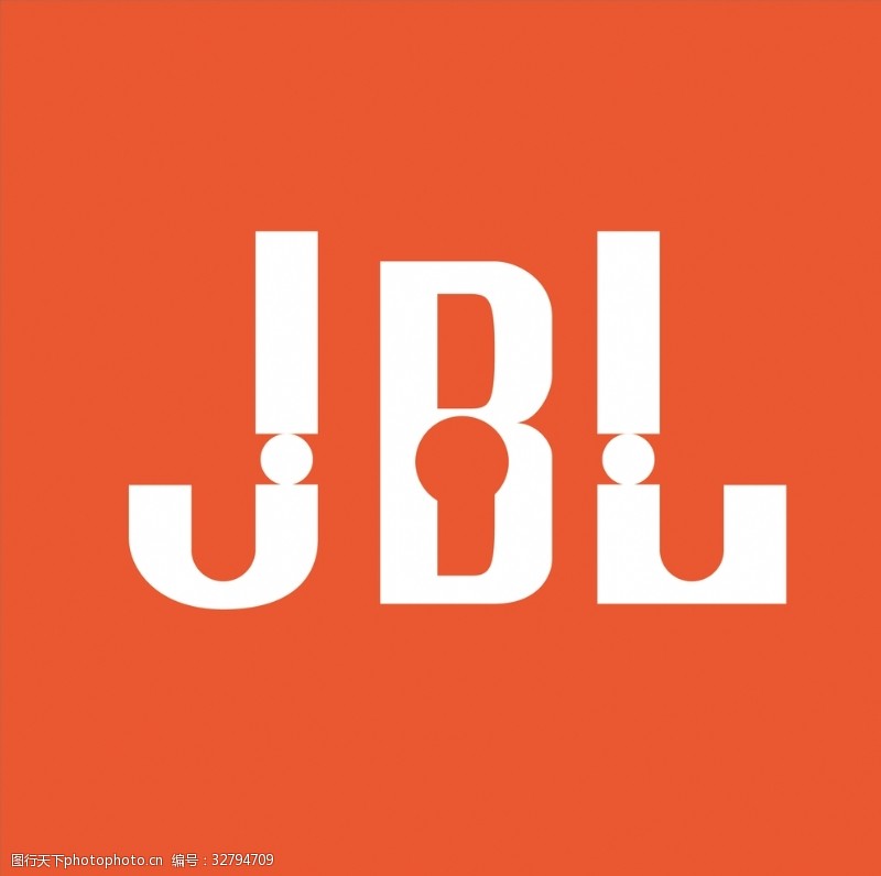 橙色英文JBLLOGO标志设计