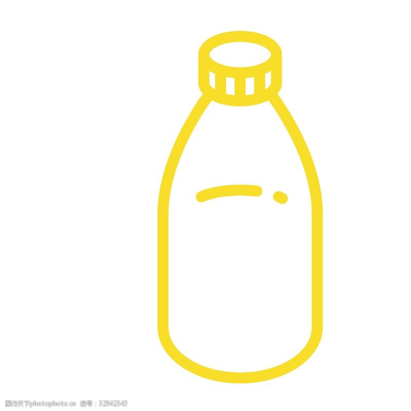 图标按钮黄色饮水瓶图标免扣图