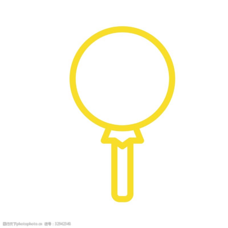 图标按钮黄色圆形镜子图标免扣图