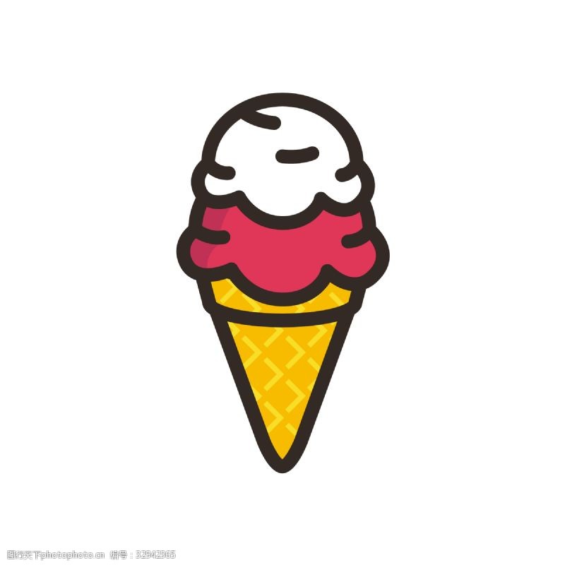 图标按钮卡通彩色的手握冰淇淋图标
