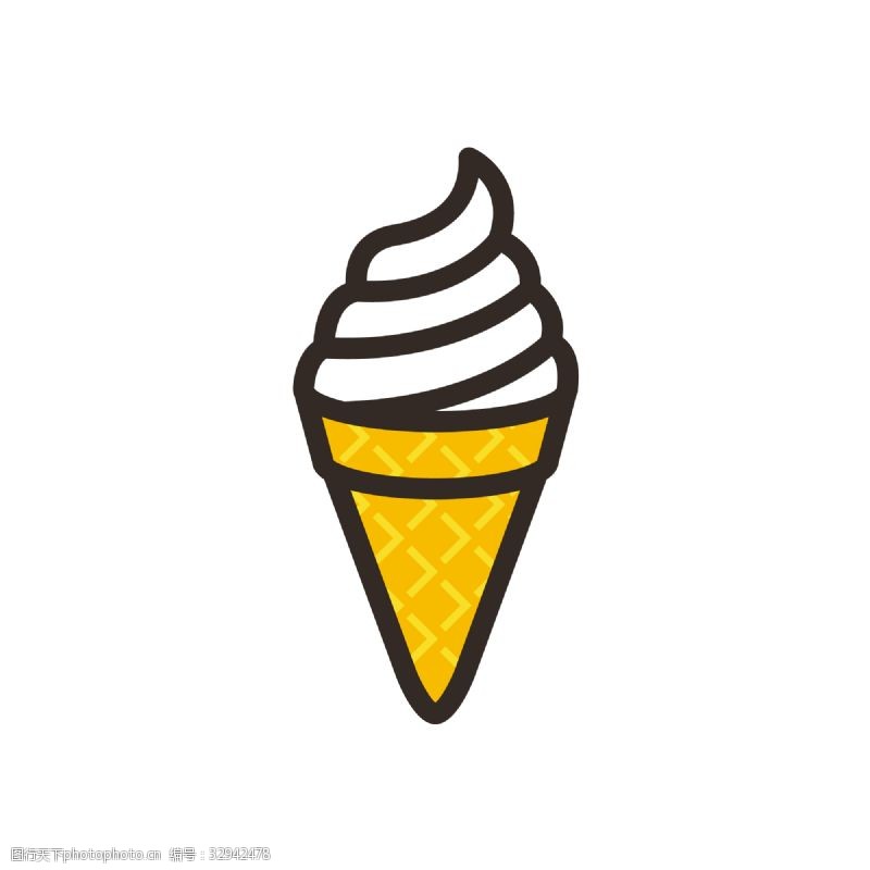 图标按钮卡通奶油冰淇淋图标