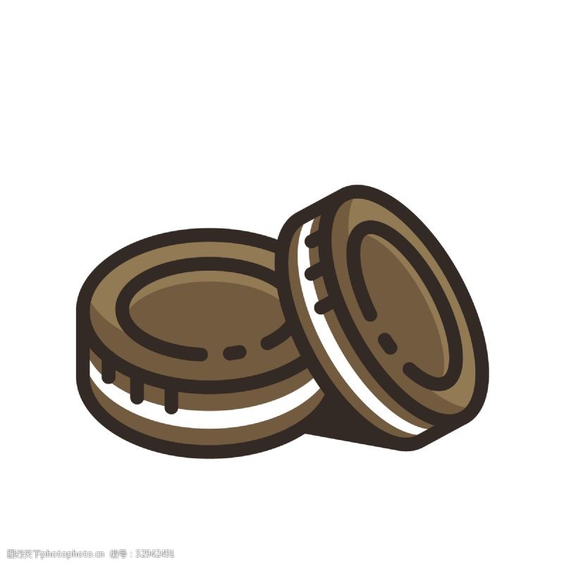 图标按钮卡通巧克力夹心饼干图标免扣图