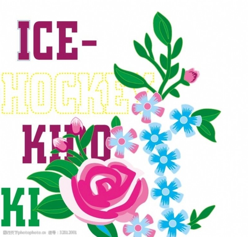 ice玫瑰花矢量图