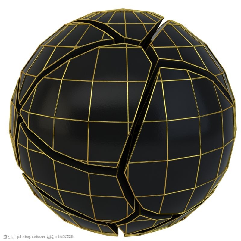 霸气立体图3d立体简约霸气黑金陨石几何圆形