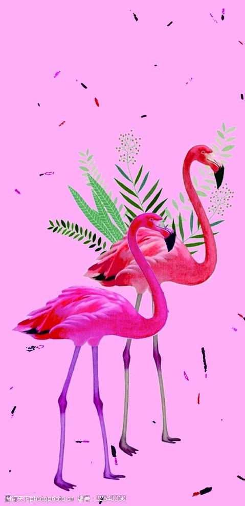 粉色火烈鸟手机壳图片图案