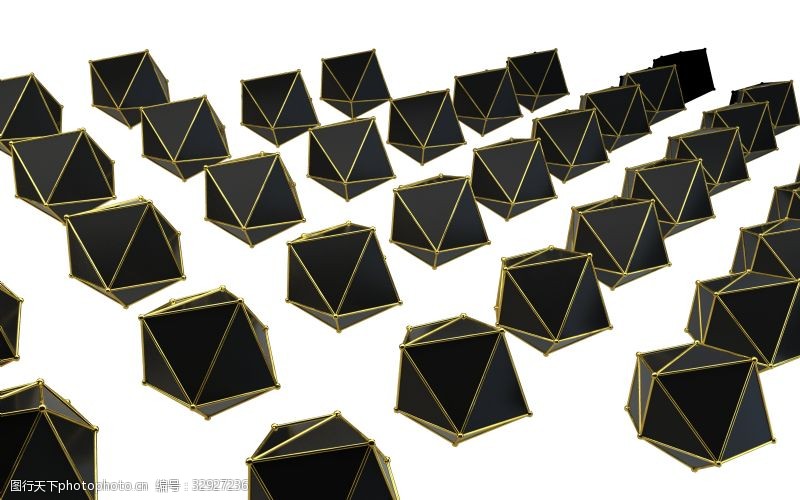 霸气立体图3d立体简约霸气黑金陨石几何图形平视