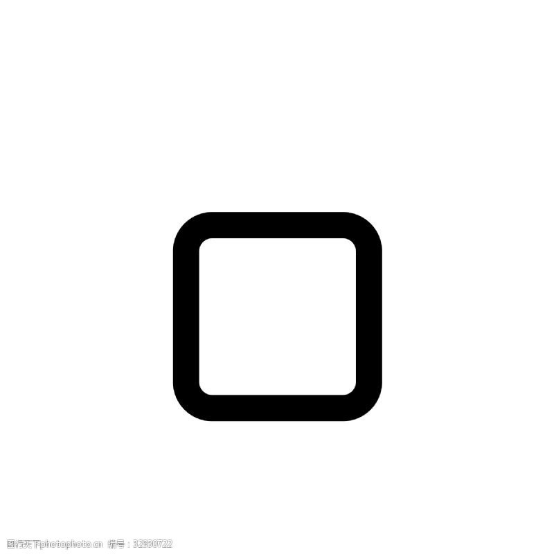 图标按钮卡通黑色空心正方形图标