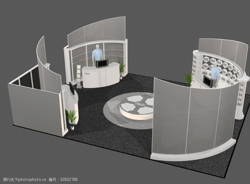 3d模型展台3d展览设计展台设计