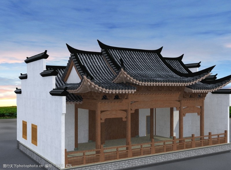 3d作品传统中式建筑