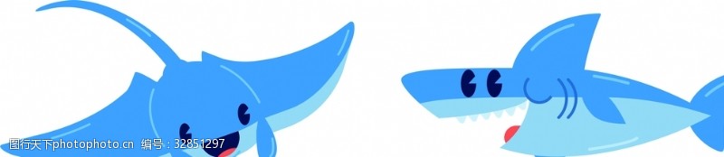 海洋生物蓝色鱼类鲨鱼鲸鱼海洋