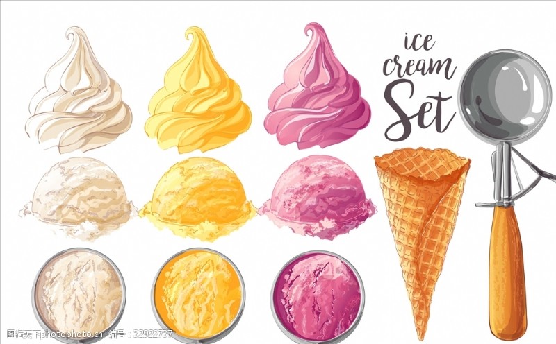 草莓冰淇淋冰淇淋