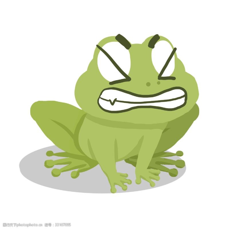 发怒愤怒的青蛙