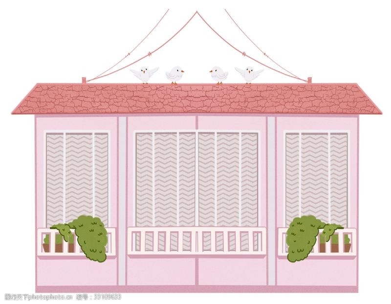 粉色房子粉色房屋图案