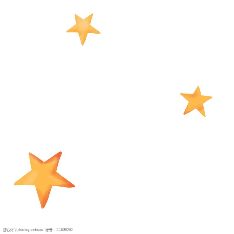 卡通黄色漂浮的星星免扣图