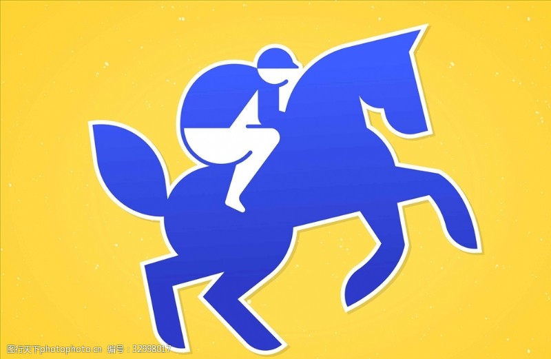 骑马插画矢量骑士