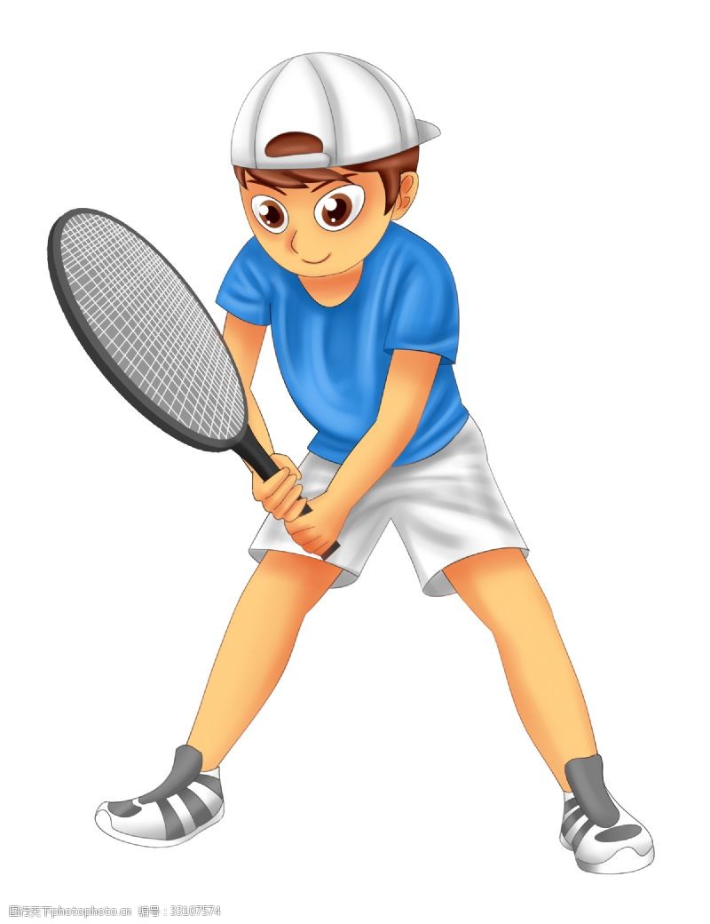 运动会打网球男孩