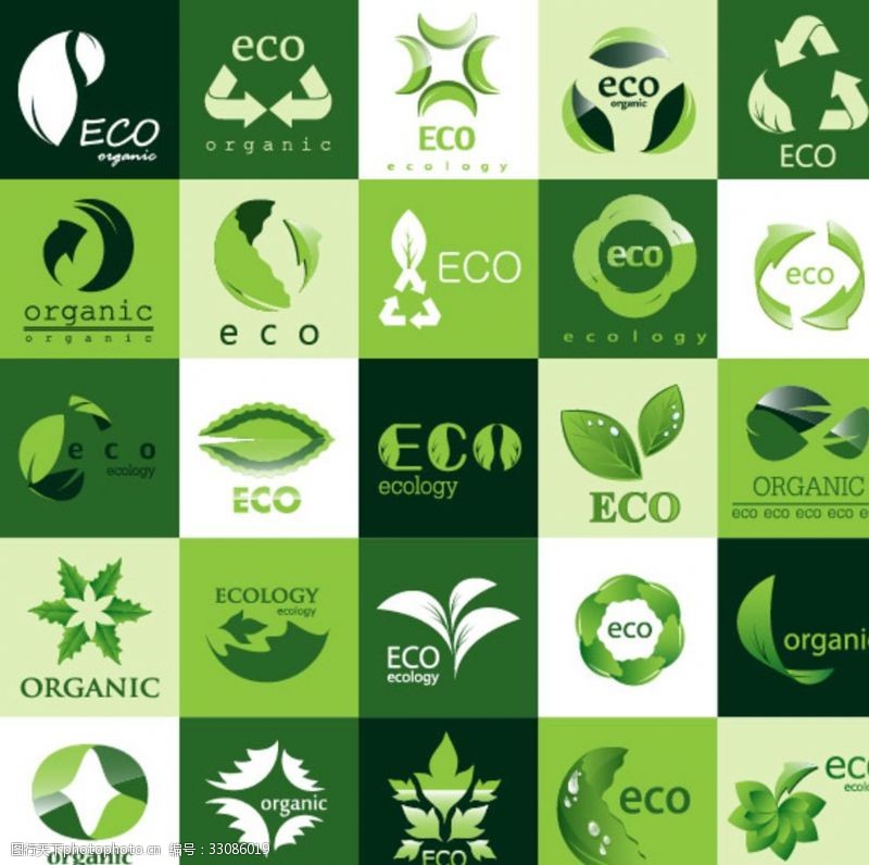 企业标识精美环保LOGO图标矢量