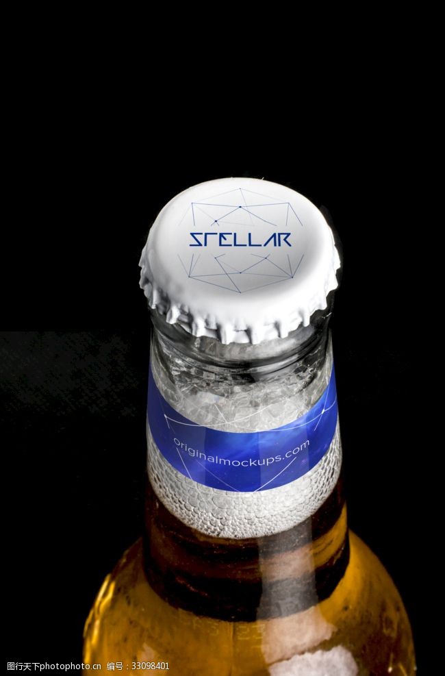 智能图标设计啤酒瓶样机