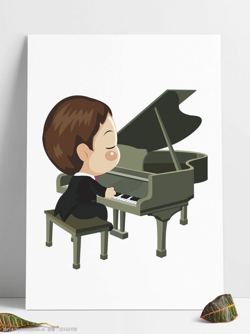 音乐男孩喜欢音乐弹钢琴的男孩