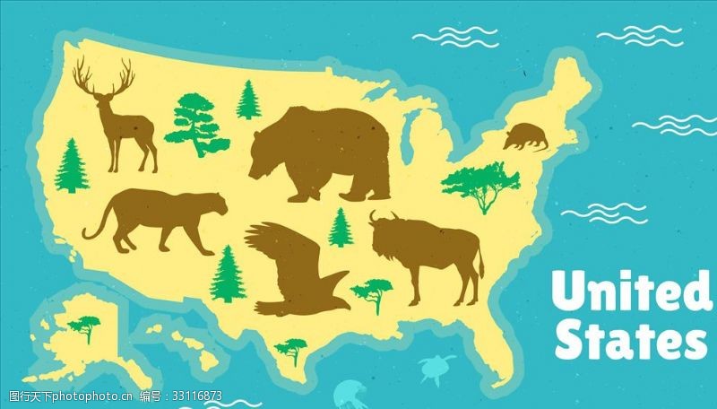 map美国动物地区