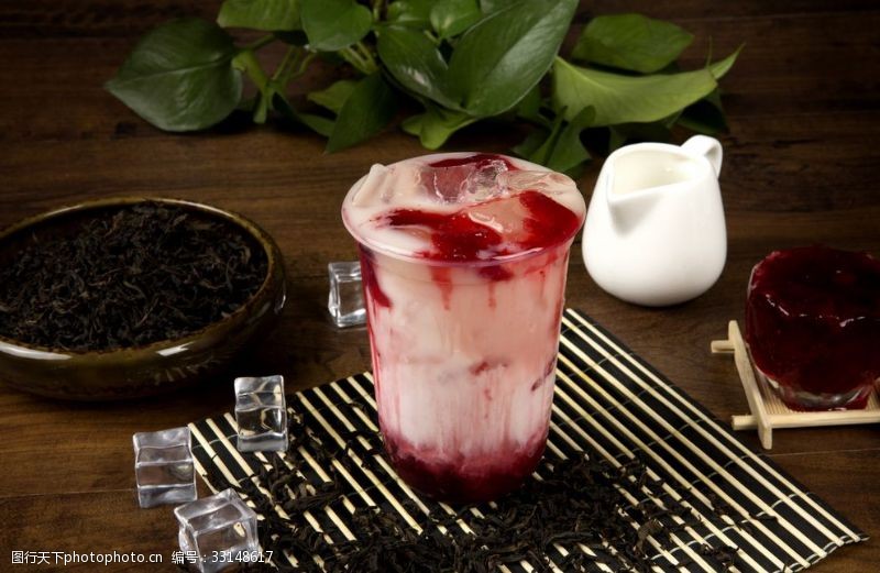 奶茶易拉宝蔓越莓脏脏茶