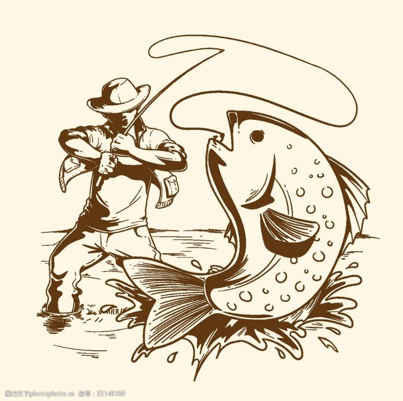 渔具店广告钓鱼logo