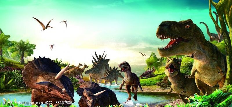 灭绝动物恐龙插画