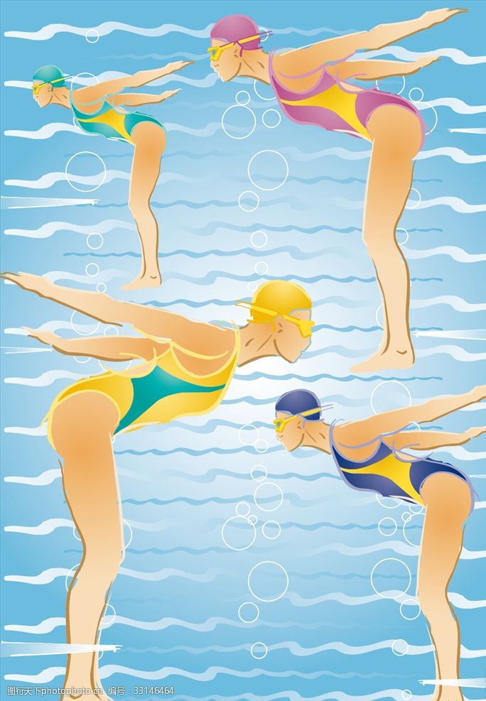 妇女游泳姿势