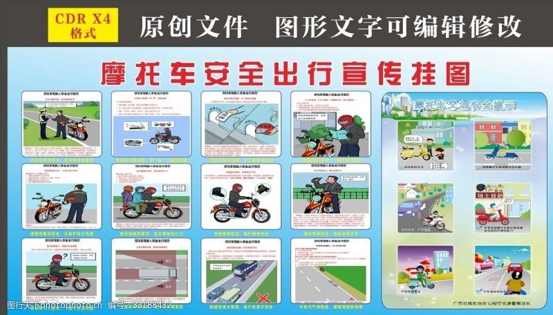 摩托车安全出行宣传挂图