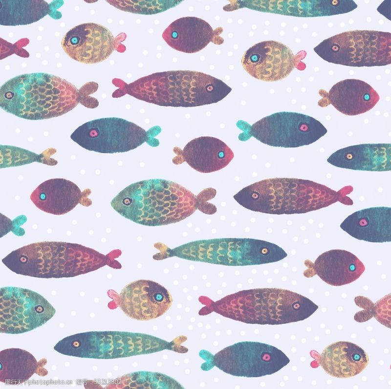 花型字体设计彩色鱼