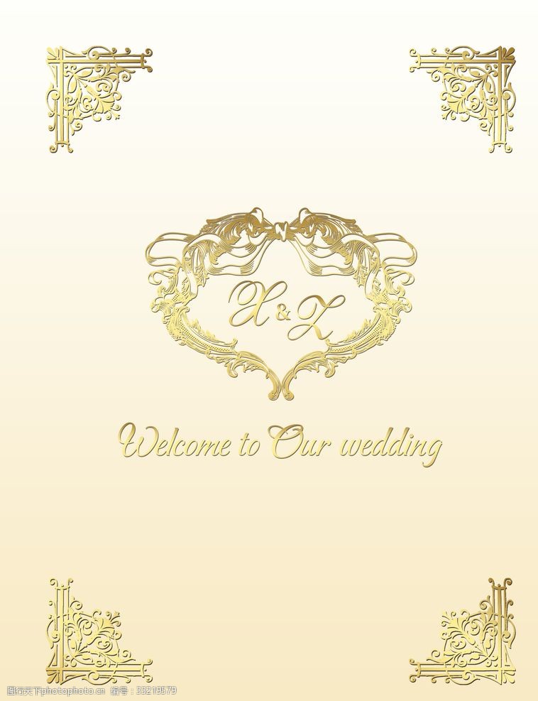 香槟金婚礼欧式香槟金色主题舞台婚礼海报