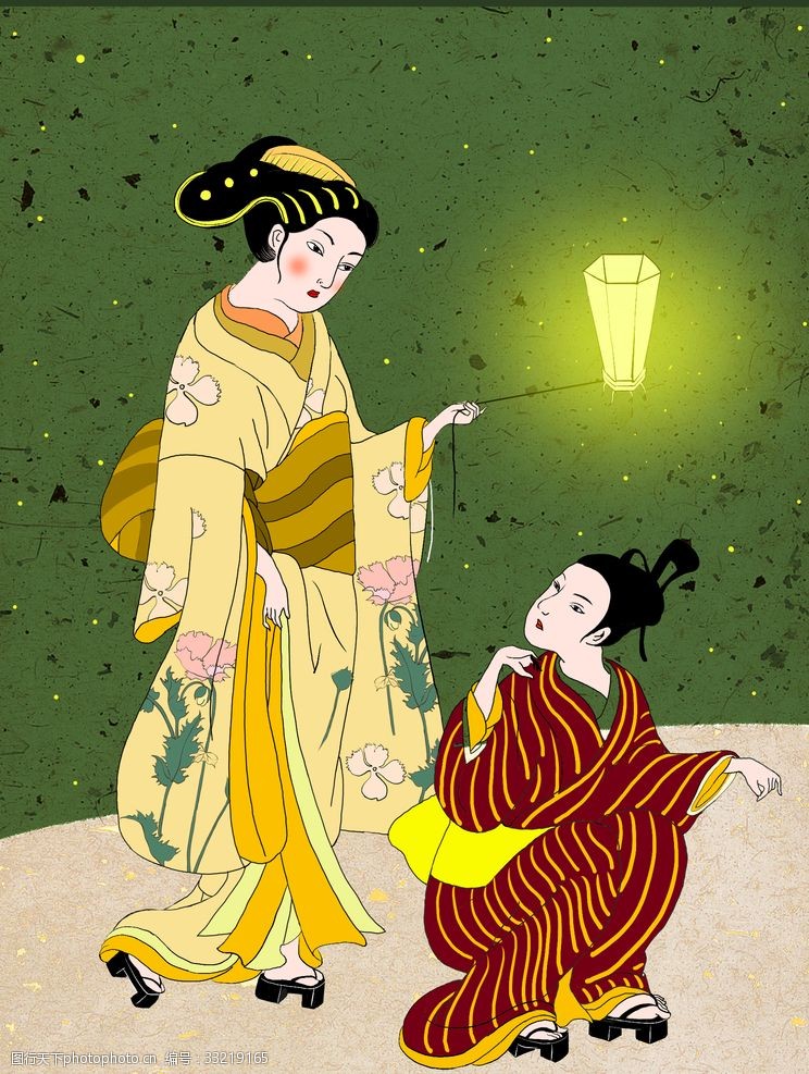 日本艺妓日式插画