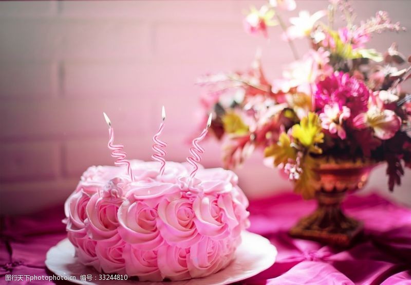粉玫瑰蛋糕