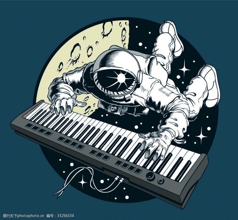 儿童房吊顶宇航员弹钢琴