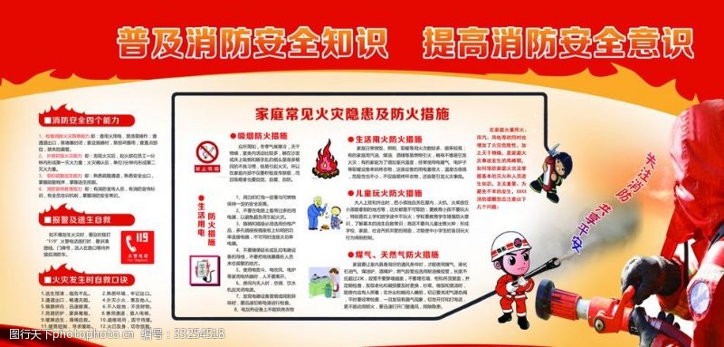 共产党员知识企业消防安全知识宣传栏党建展板
