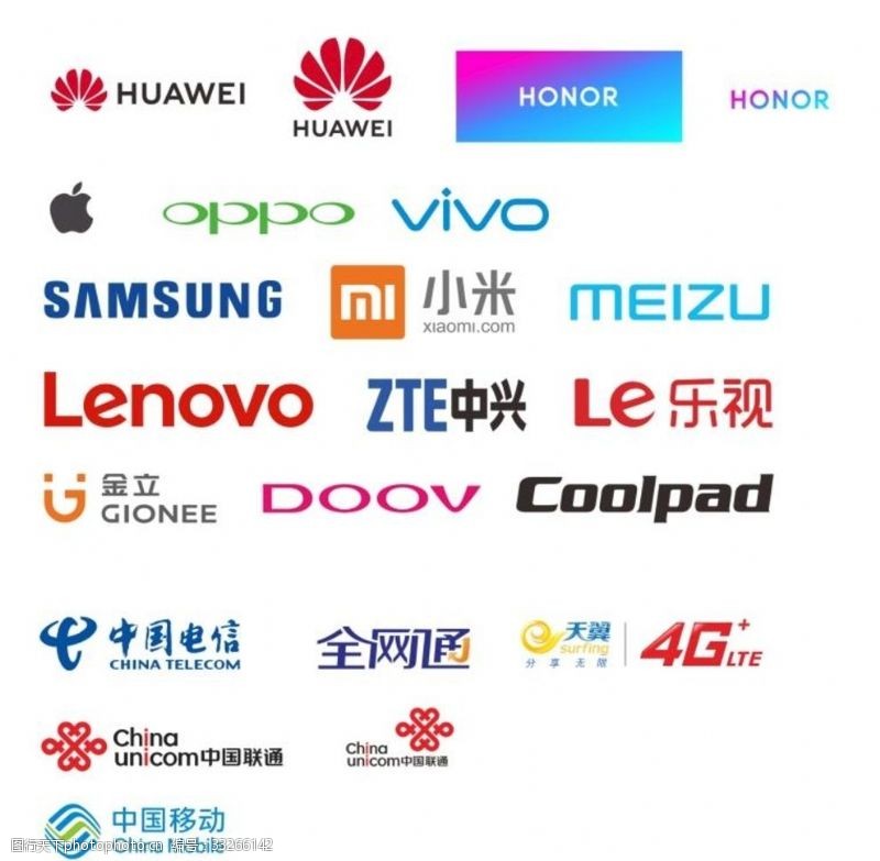 电信天翼手机三大运营商logo
