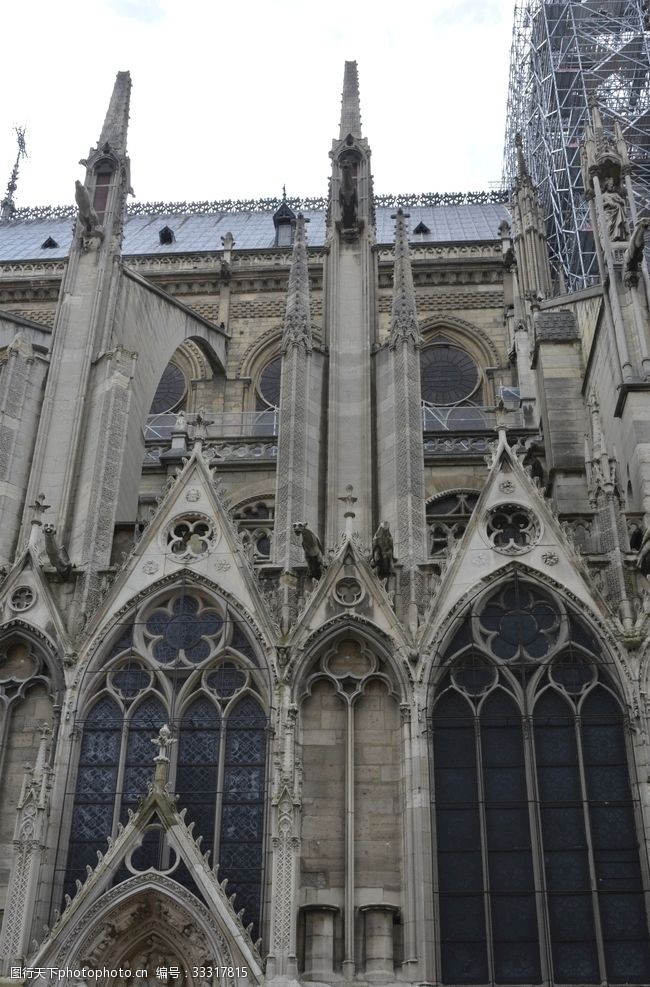 欧洲之旅巴黎圣母院建筑雕塑细节