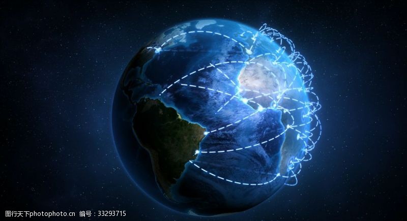 合成网络科技线条地球
