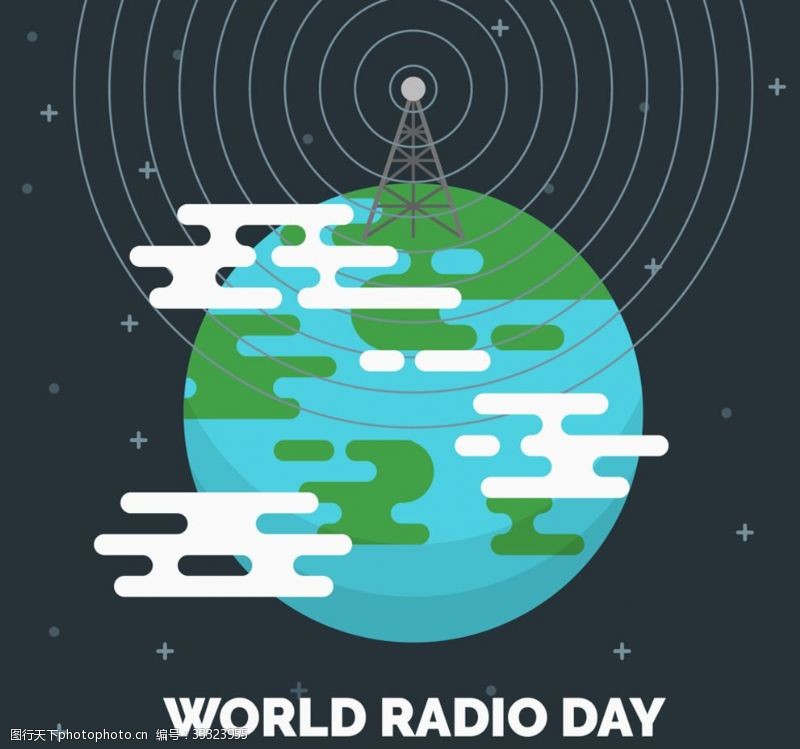 radio创意世界广播日的广播电视发射塔