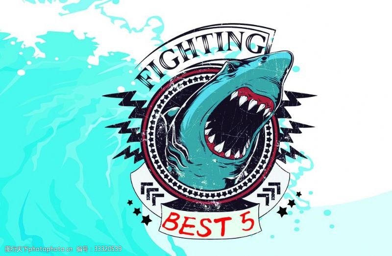 fighting鲨鱼5班班旗